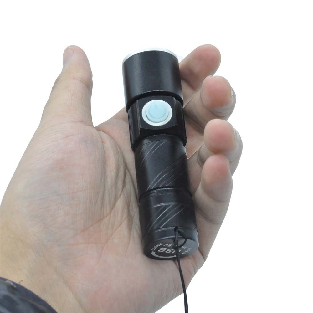 High Power Built-in USB Rechargeable Flashlight Torch, Super Bright Portable EDC Zoom Powerful Torch Tactical Led Flashlight 50