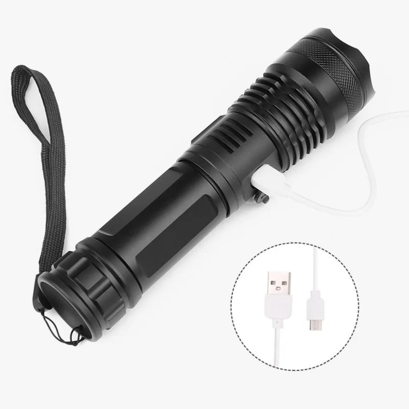 Clover XHP50 Most Powerful Flashlight 5 Modes Usb Zoom Torch Waterproof 3000 High Lumens USB Rechargeable Tactical Flashlights