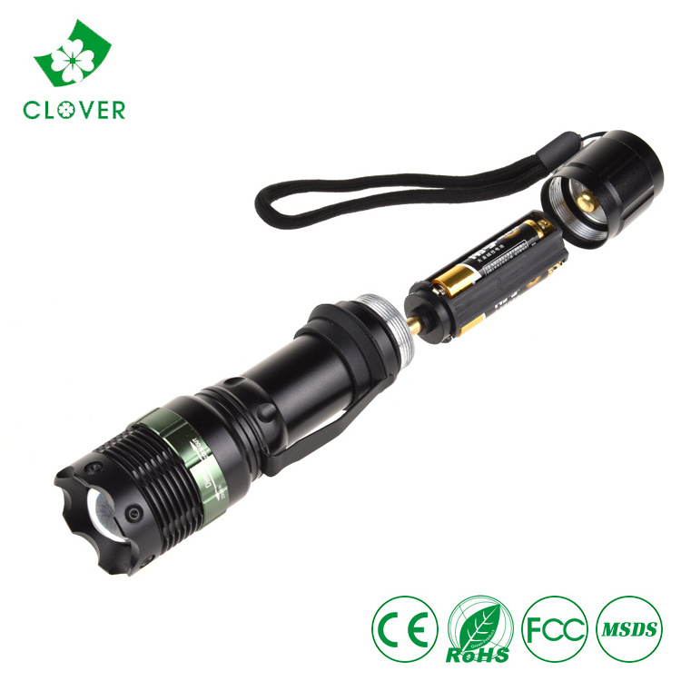 Zoomable Led Flashlight Lanterna De Led Camping Aluminum High Performance 800 Lumen 30 12 IP67 Clover Aluminum Alloy Emergency