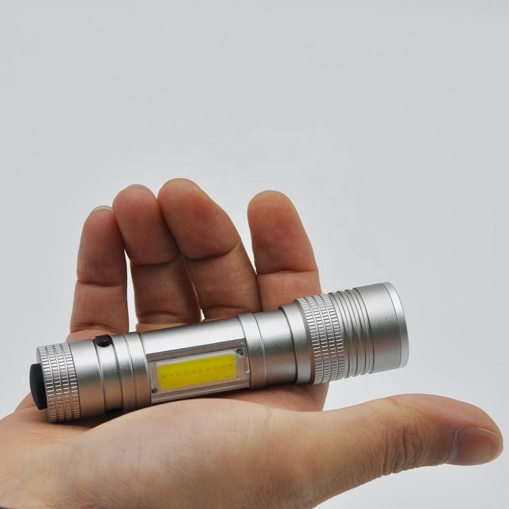 Small Aluminum COB torch Pen Clamp Portable pocket  Mini LED Flashlight with clip