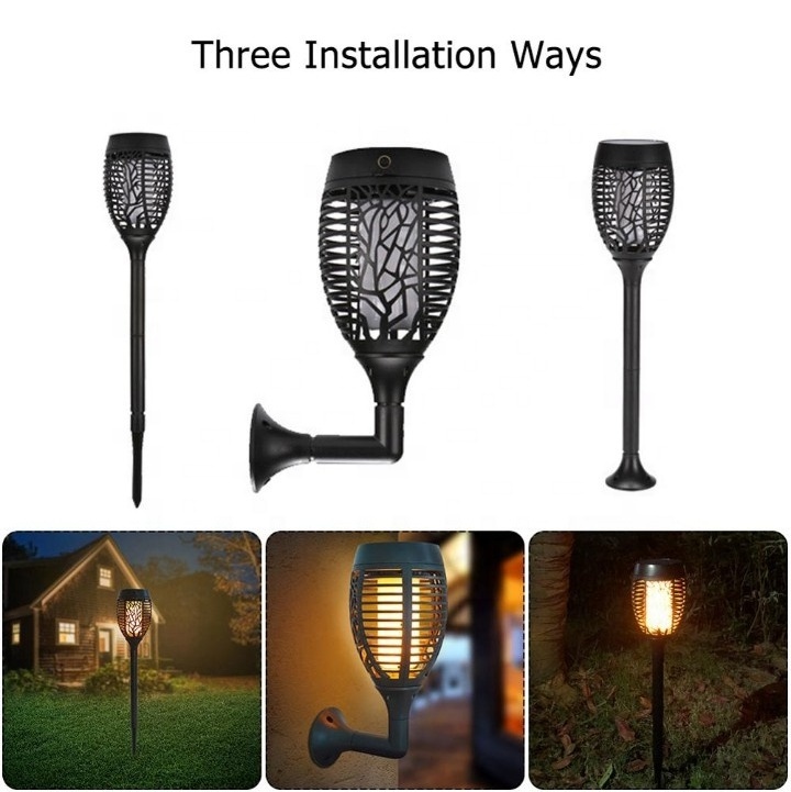 Clover Solar Flame Lamp Flickering Outdoor Waterproof Landscape led solar garden light