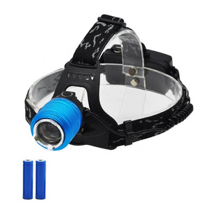 Clover high power head lamp Blue rechargeable led head torch waterproof Zoom 10W T6 LED 18650 battery led headlamp