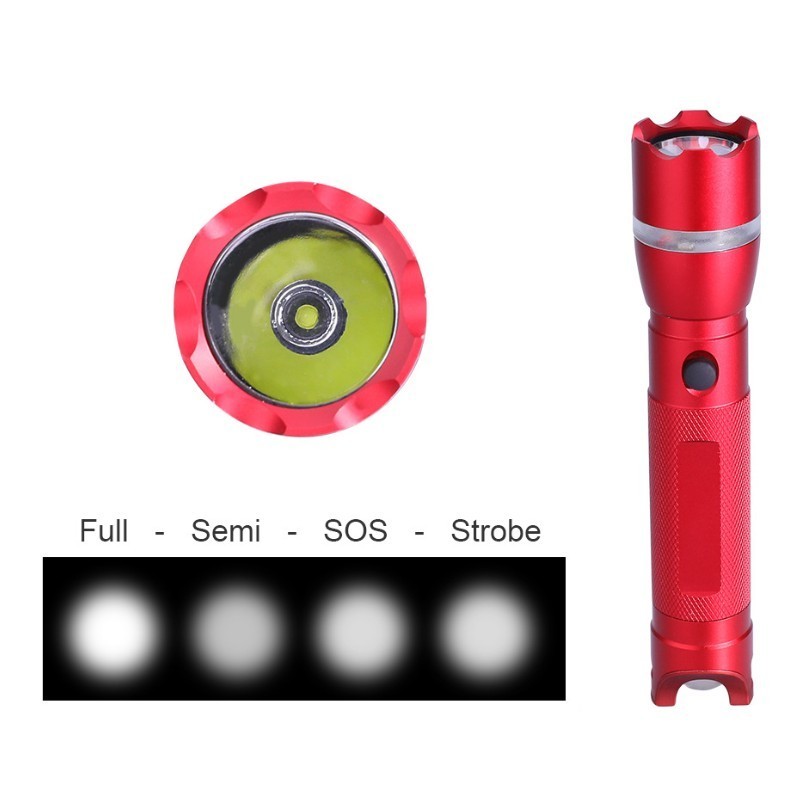 High power outdoor multifunctional waterproof aluminum alloy flashlight whistle light red light SOS high brightness imported LED