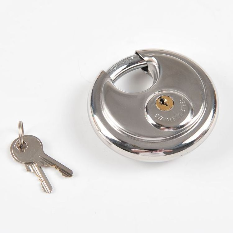 Ultra Protective Disc Keyed Padlock with Hardened Shielded Shackle for Storage Unit, Trailers, Shed, Fence and Garages