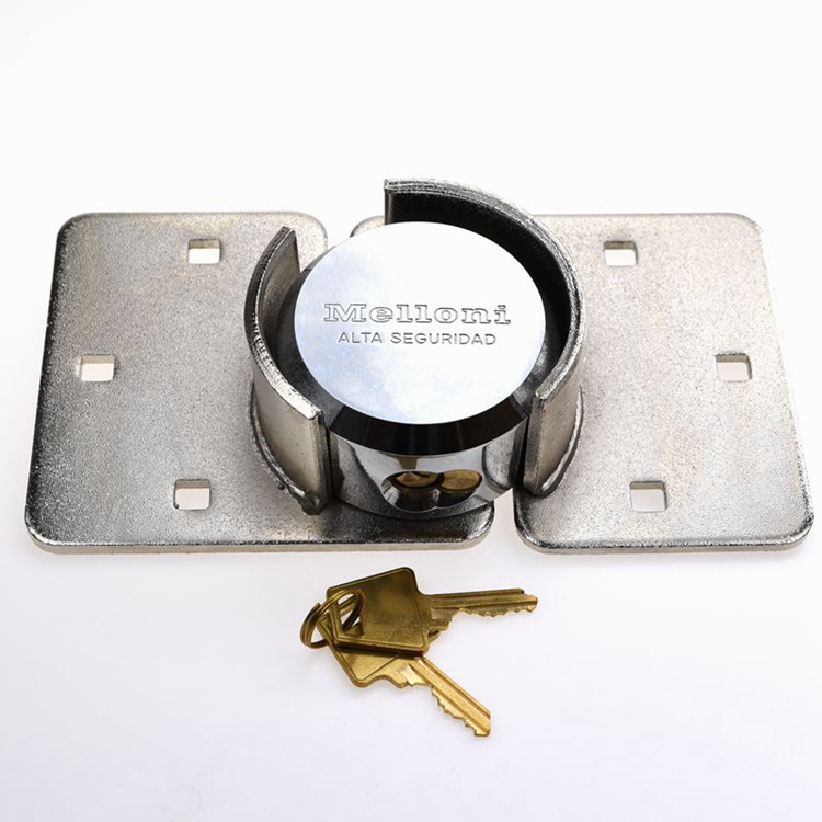 YH9600 73mm Round Stainless Steel L Van Security Hockey Puck Lock With Stainless Steel Hasp Padlock