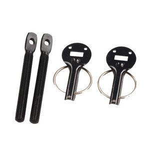 YH1992 Hood Pin Lock Kit Universal Bonnet Hood Pin Pins Lock Latch Kit Fit for Racing Sport Car(Black)