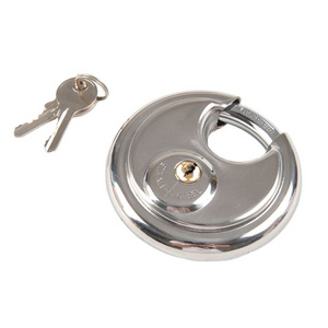 YH1256 Anti knocking stainless steel round disc padlock with keys