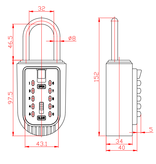 YH9175 Keyboard  Push button Aluminium alloy outdoor padlock  waterproof rain cover digit code  Portable lock box