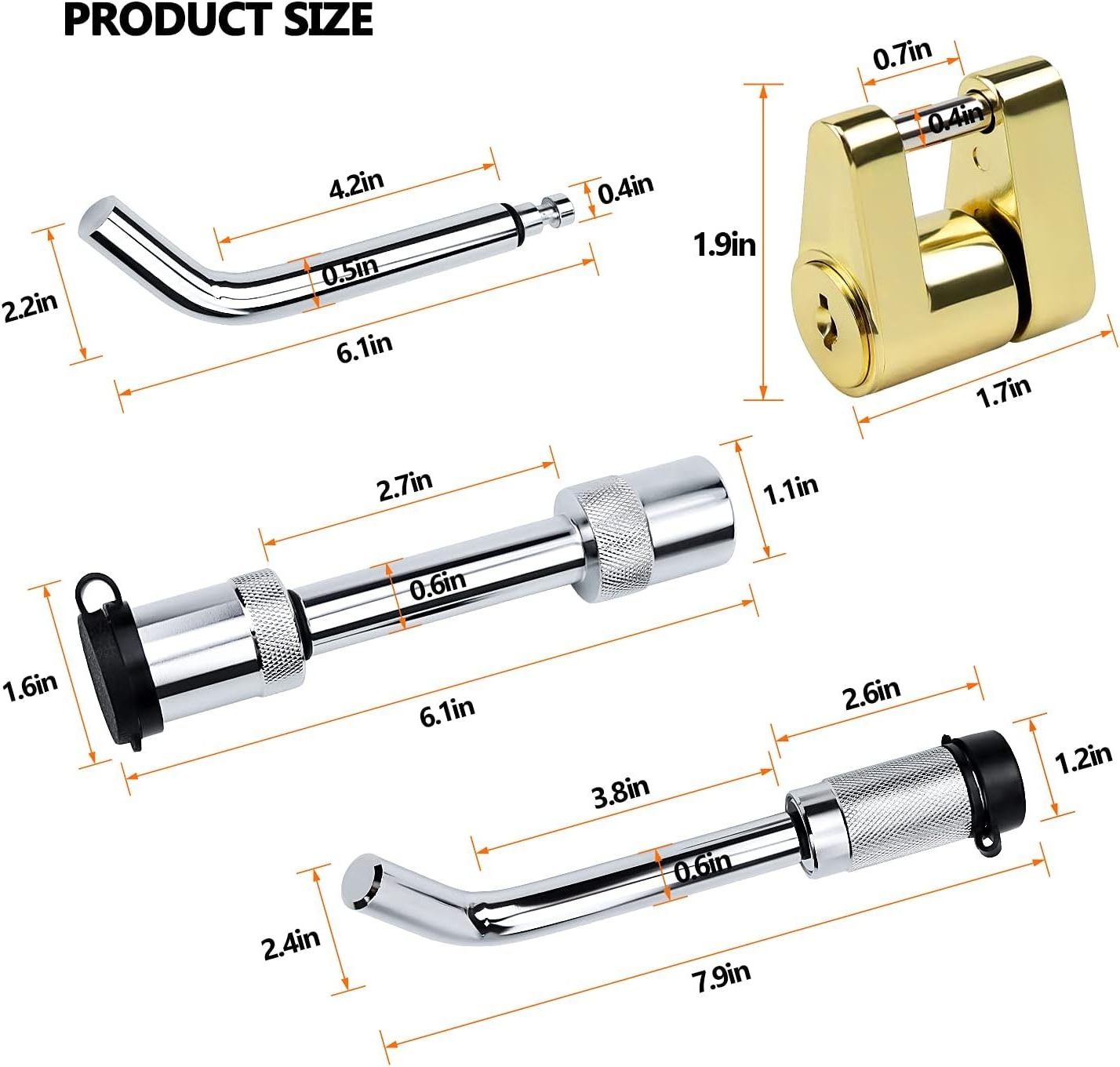 YH1525  Hitch Lock For Trailer Keyed Alike Trailer Receiver Lock& Coupler Lock Kit