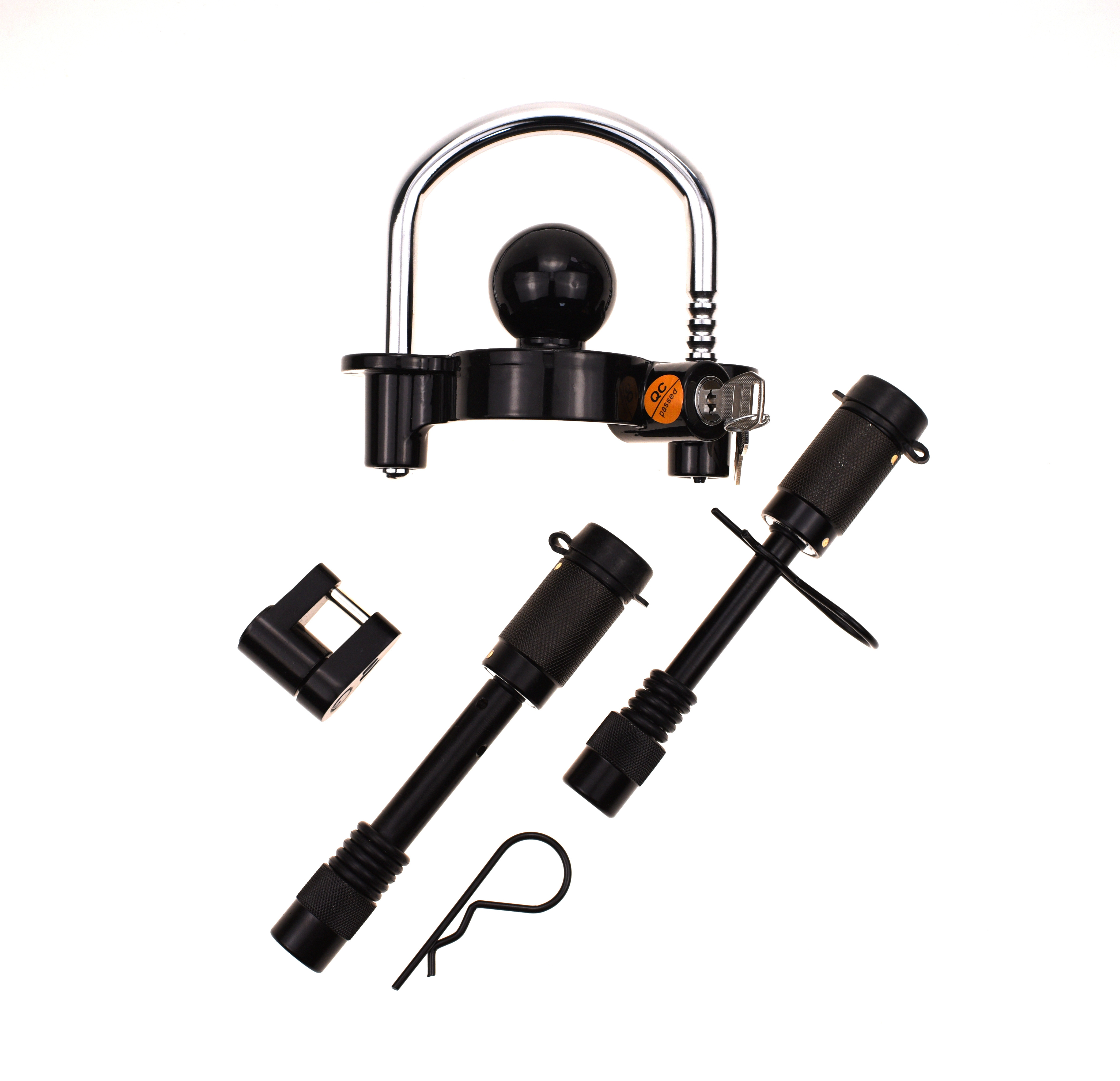 YH2216 RTS Trailer Lock Kit Include Trailer Coupler Lock ,Tongue Lock and Hitch Receiver Lock,with 5/8 Inch and 1/2 Inch Pins