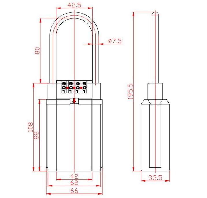 YH9174 Car Key Lock Box Surfing Spare Key Holder Combination Box Lock