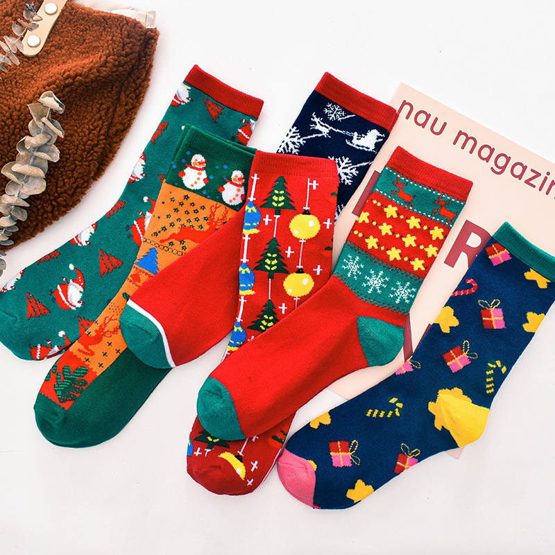 Christmas Crew Men's Dress Socks Women Holiday Men Cartoon Socks Funny Novelty Holiday Crew Stockings