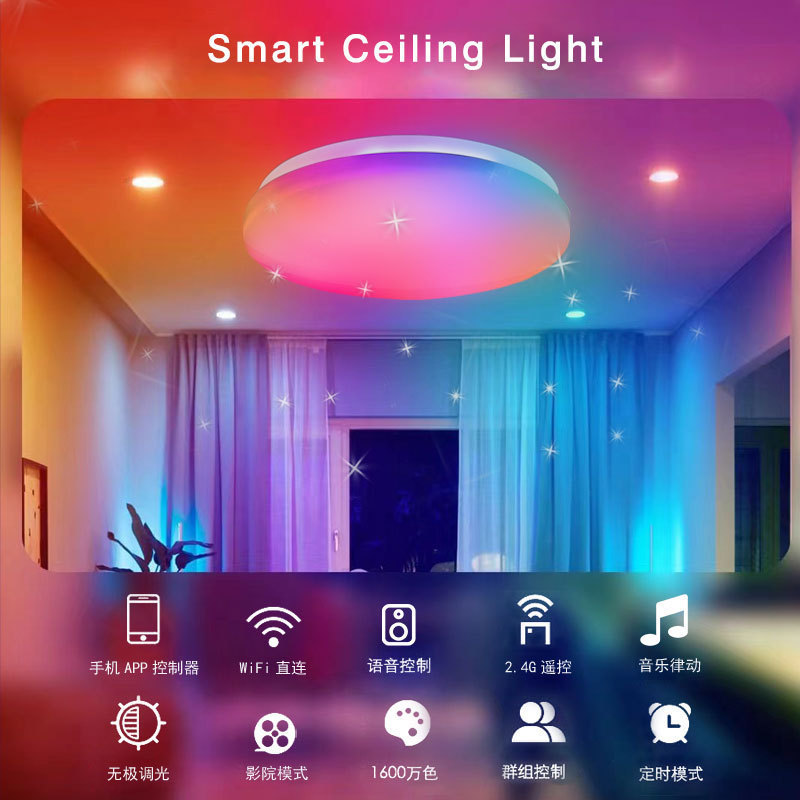 google assistant alexa controlled smart speaker music sync modern ceiling light for living room