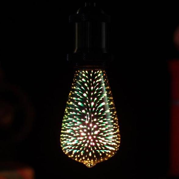 Unique Decorative Firework 3D G80 Globe Light Bulbs 4W LED Filament Decoration 3D Lamp