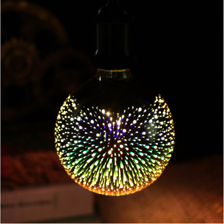 Unique Decorative Firework 3D G80 Globe Light Bulbs 4W LED Filament Decoration 3D Lamp