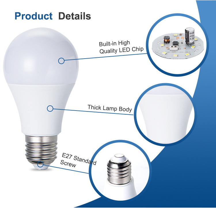 Free samples led bulb raw material 7W 9W 10W 12W 15W 17W A60 skd/ckd led bulb lighting lamp