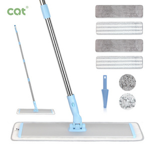 New Design Easy-to-Operate Industrial Flat Mop Durable Plastic Metal Head with Stainless Steel Pole for Home Use-Dry Wet Sweeper