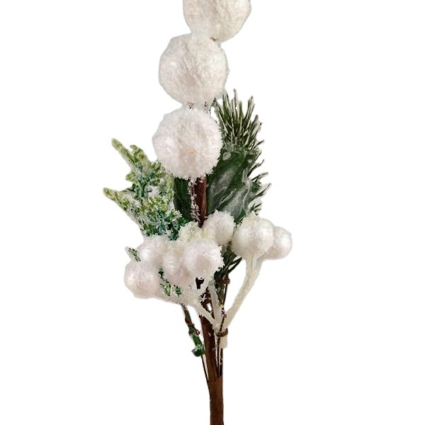 Wholesale Celebration Party Sprays Branches Tree Branch White Ornaments Artificial Xmas Christmas  Pine Spray Pick With Snow