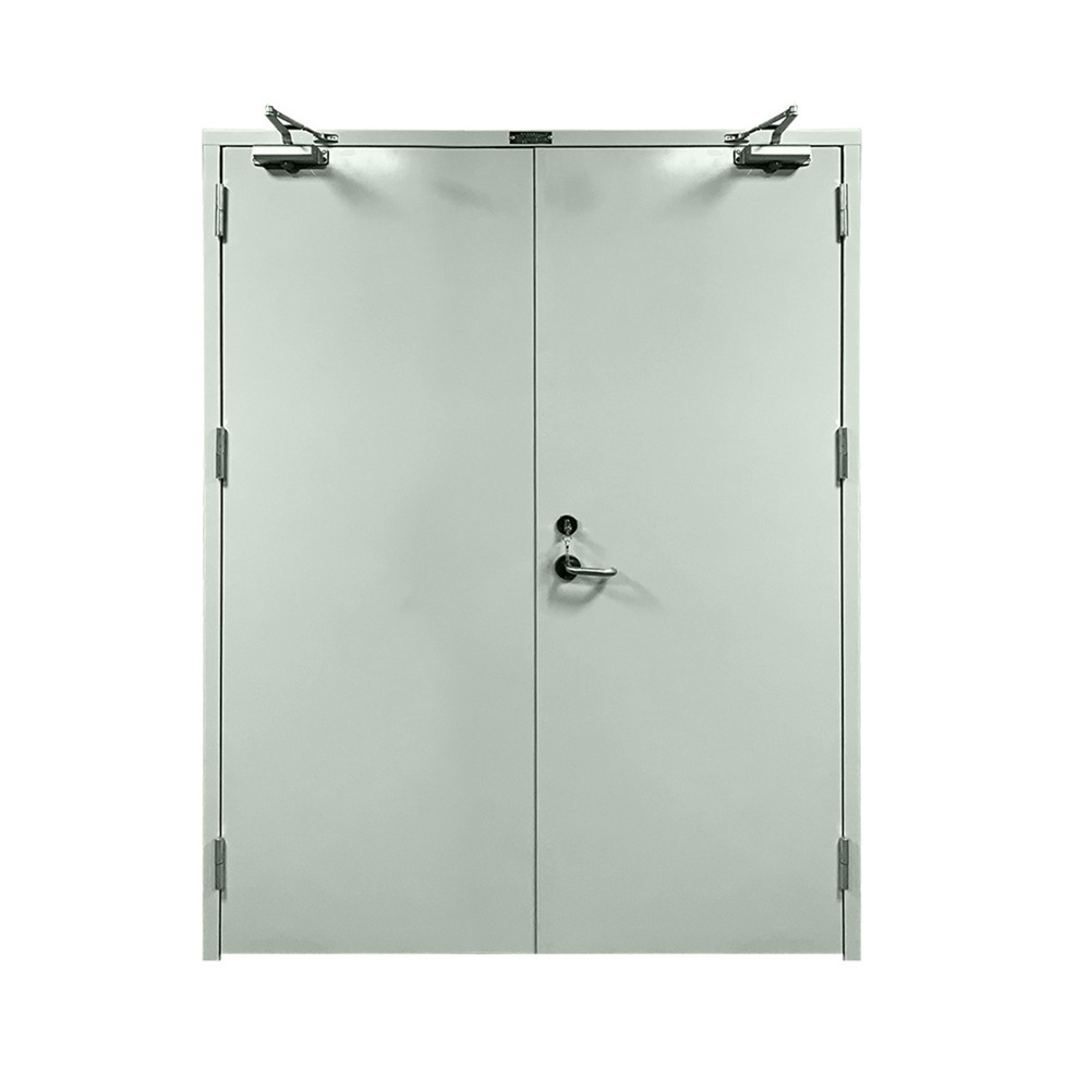 Modern Style Double Leaf 1.5 Hour Safety Emergency Exit Metal Door Fire Rated Steel Door