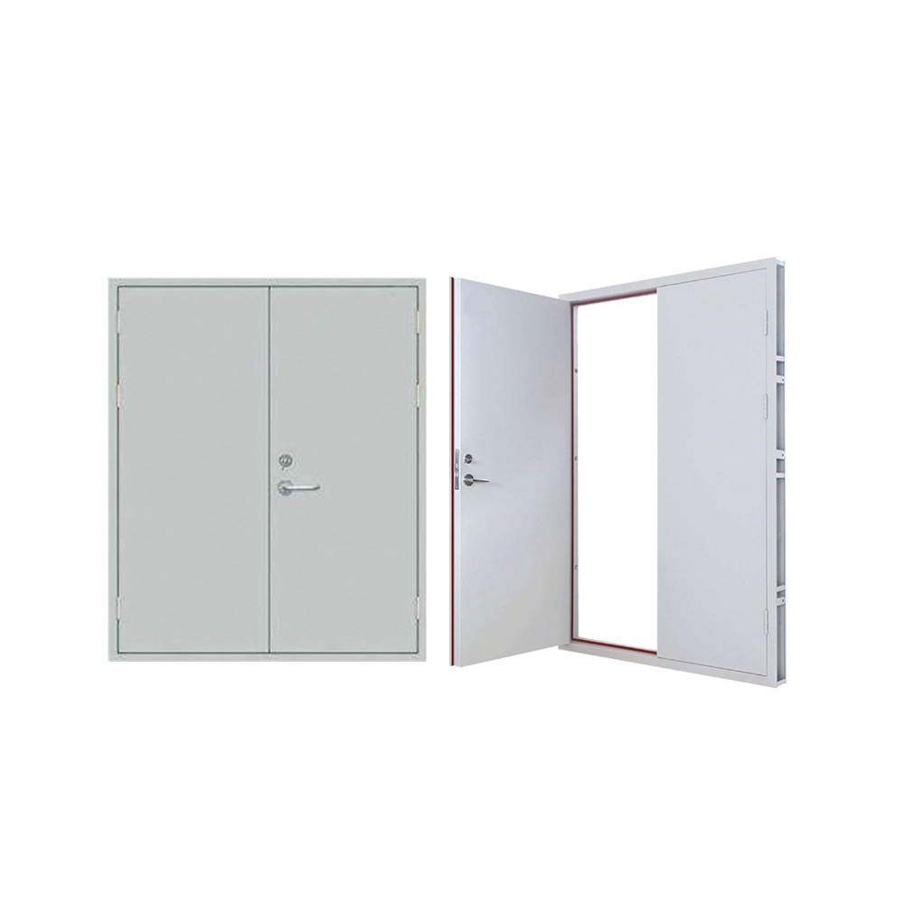 Modern Style Double Leaf 1.5 Hour Safety Emergency Exit Metal Door Fire Rated Steel Door