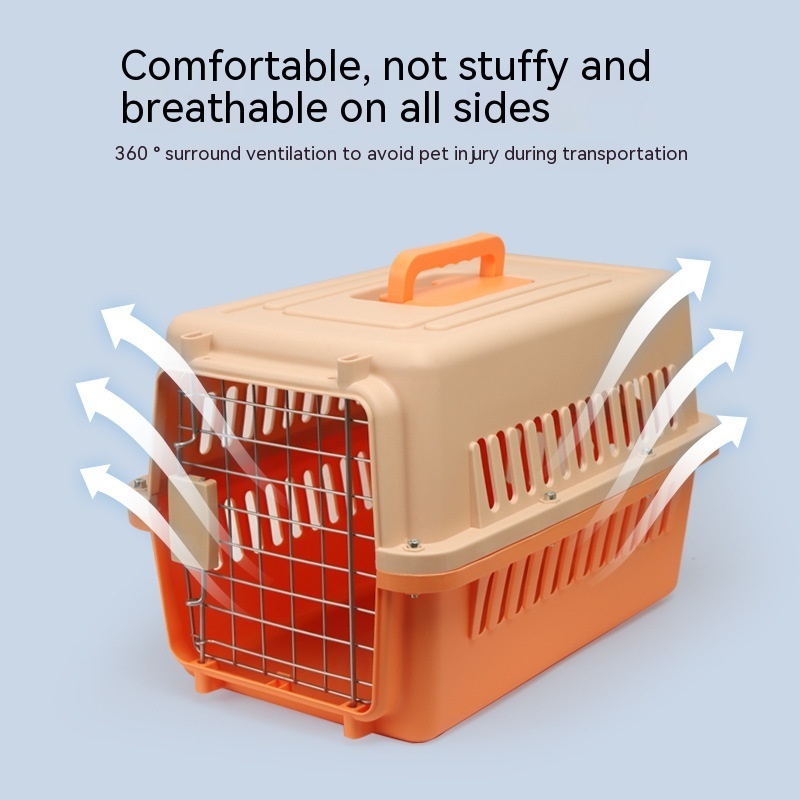 Airline Transport Dog Crate Tray Plastic Cat Box House Pet Travel Carrier Cage Tall Heavy Dog Crate With Wheels And Handle