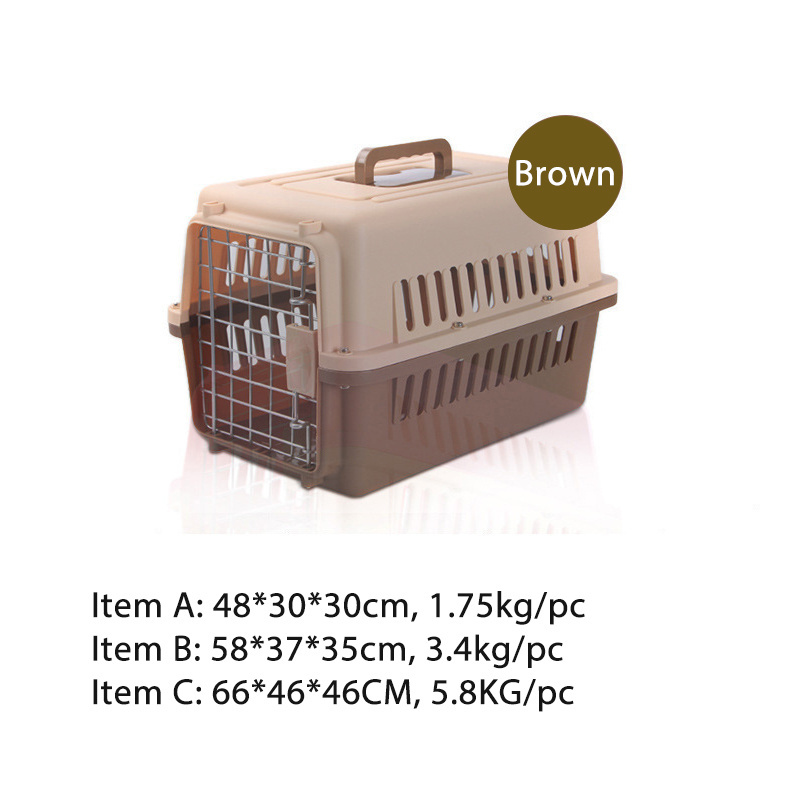 Airline Transport Dog Crate Tray Plastic Cat Box House Pet Travel Carrier Cage Tall Heavy Dog Crate With Wheels And Handle