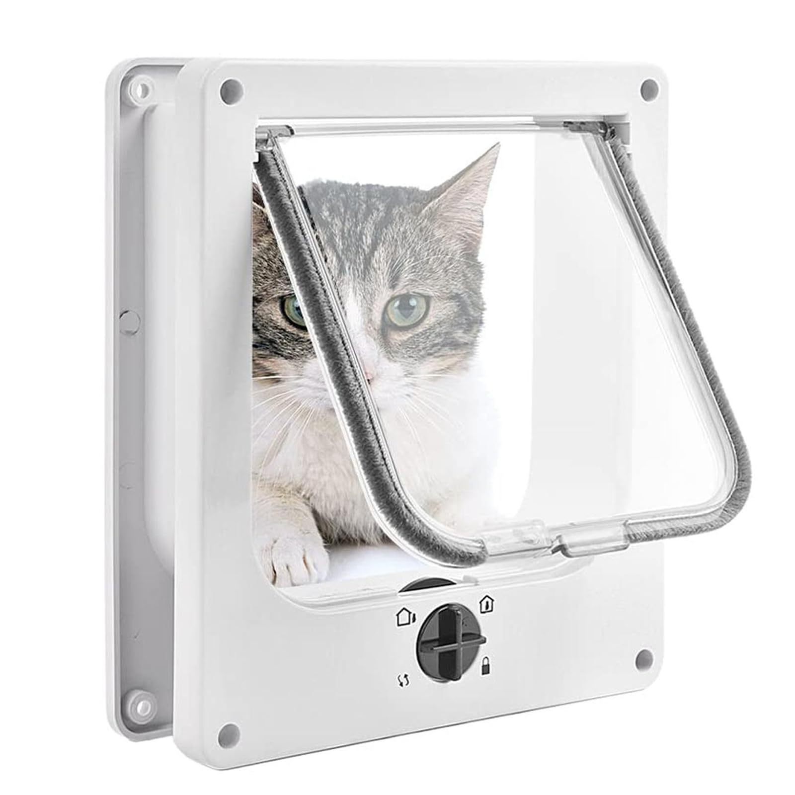 Wholesale Pet Flap 4-Way Locking Magnetic Home Dog Cat Door Tough ABS Pet Cat Door