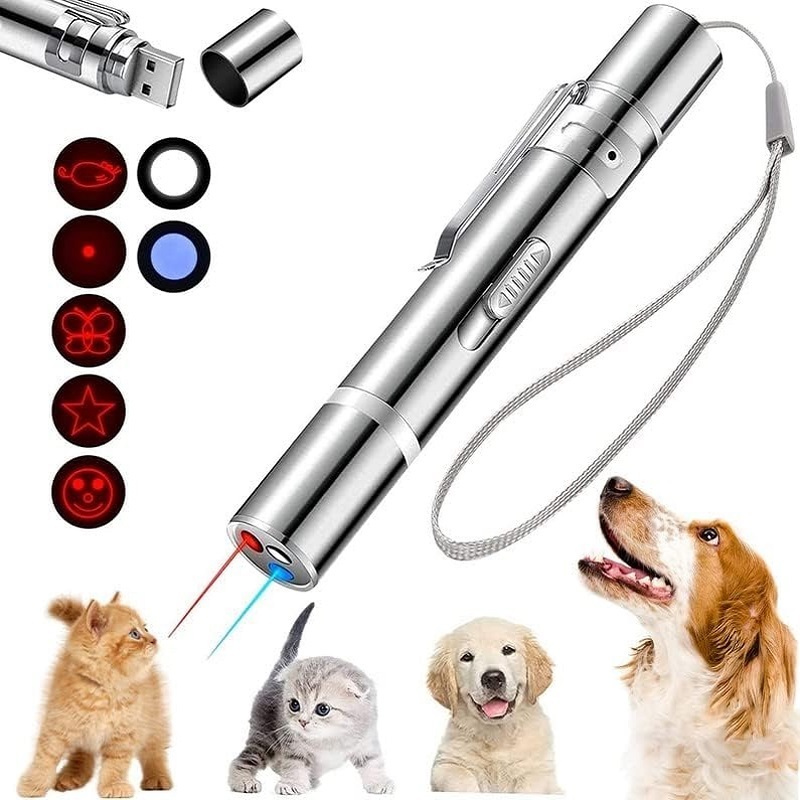 Long Range 3 Mode USB Rechargeable Laser Pointer Interactive Toys Red Dot Light Lazer Pointer Cat Laser Toy