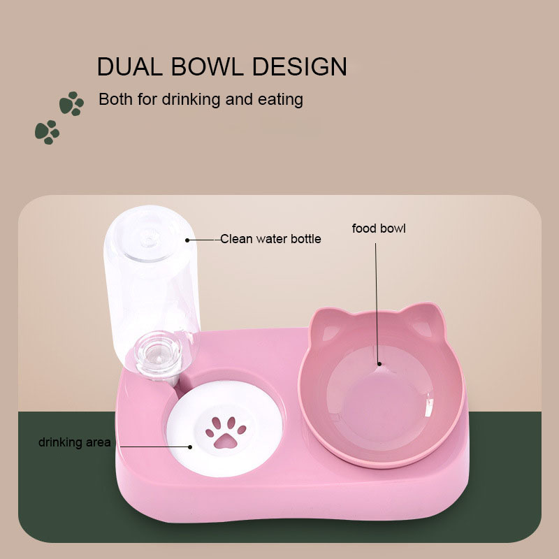 New Multi-function pet products dog cat plastic food water feeding bowl small plastic pet water bottle and bowl