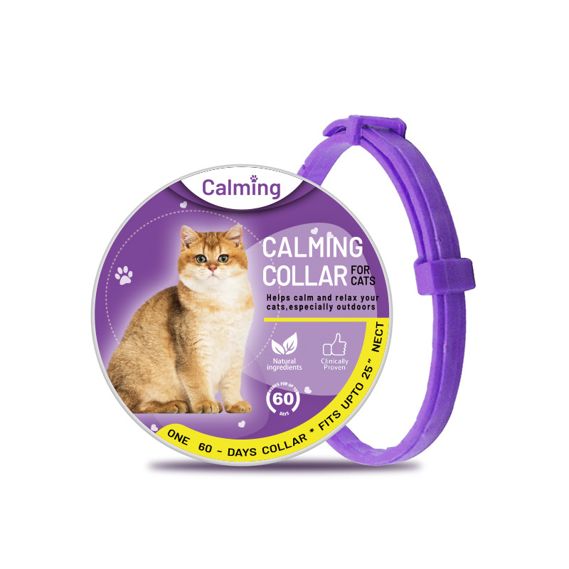 2021 New Safe Pet Calming Collar Anti Anxiety Lavender Oil Reduce Relief Calm Collar for Cat Dog