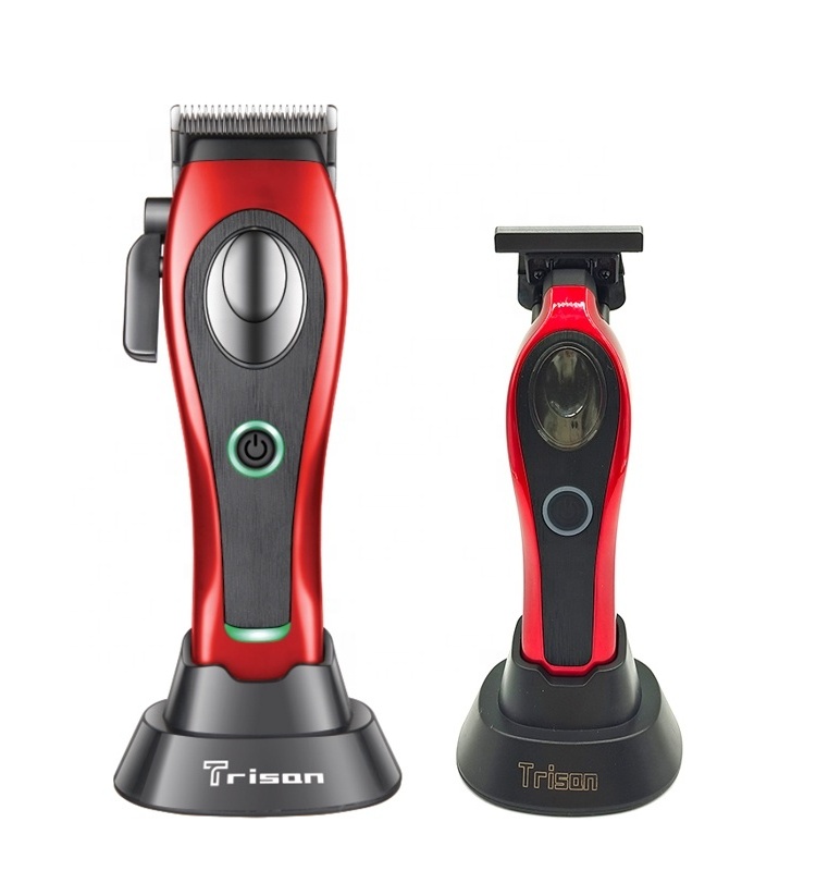 Manufacturer Trisan Cordless Hair Clipper and Hair Trimmer Set with Fast charging Station hair cutting machine for Barber shop