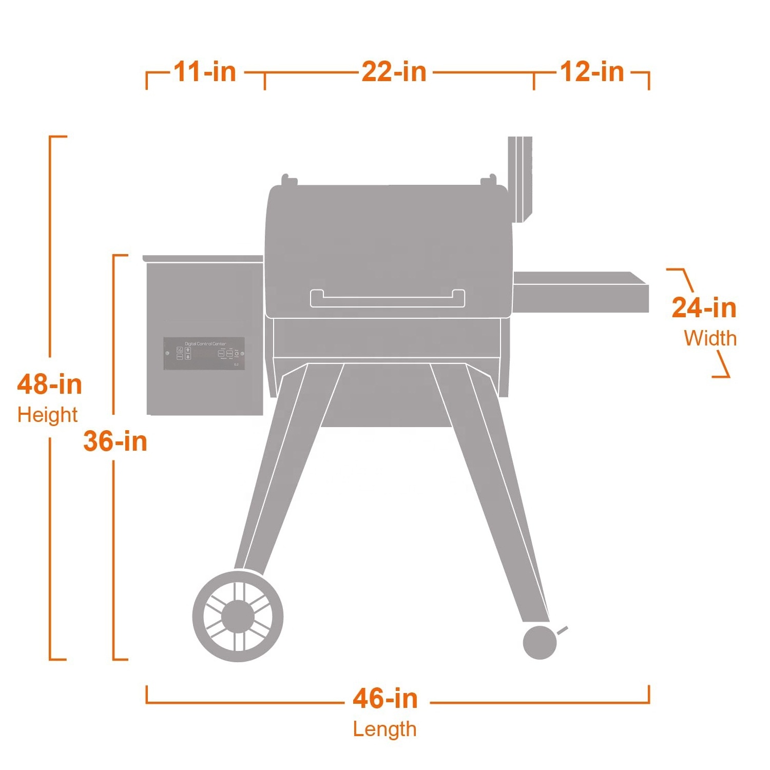 New Model Wood pellet smoker bbq grill with WIFI controller barbecue master with Folding