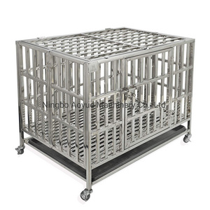 Wholesale 37 Heavy Duty Stainless Steel Dog Cage Kennel Crate and Playpen for Training Large Dog Indoor Outdoor with Double Doo