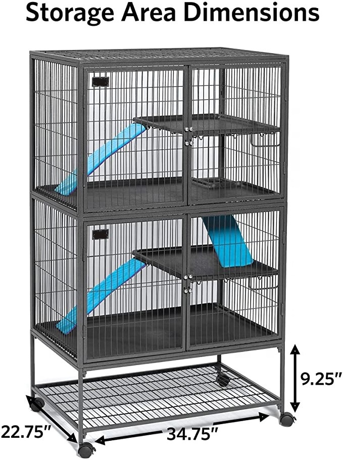 4-Tier Cat Kittens Enclosure Ferret Cage Playpen Box Kennel Crate Rotating Casters Ani Playpen Box Kennel Crate Rotating Casters