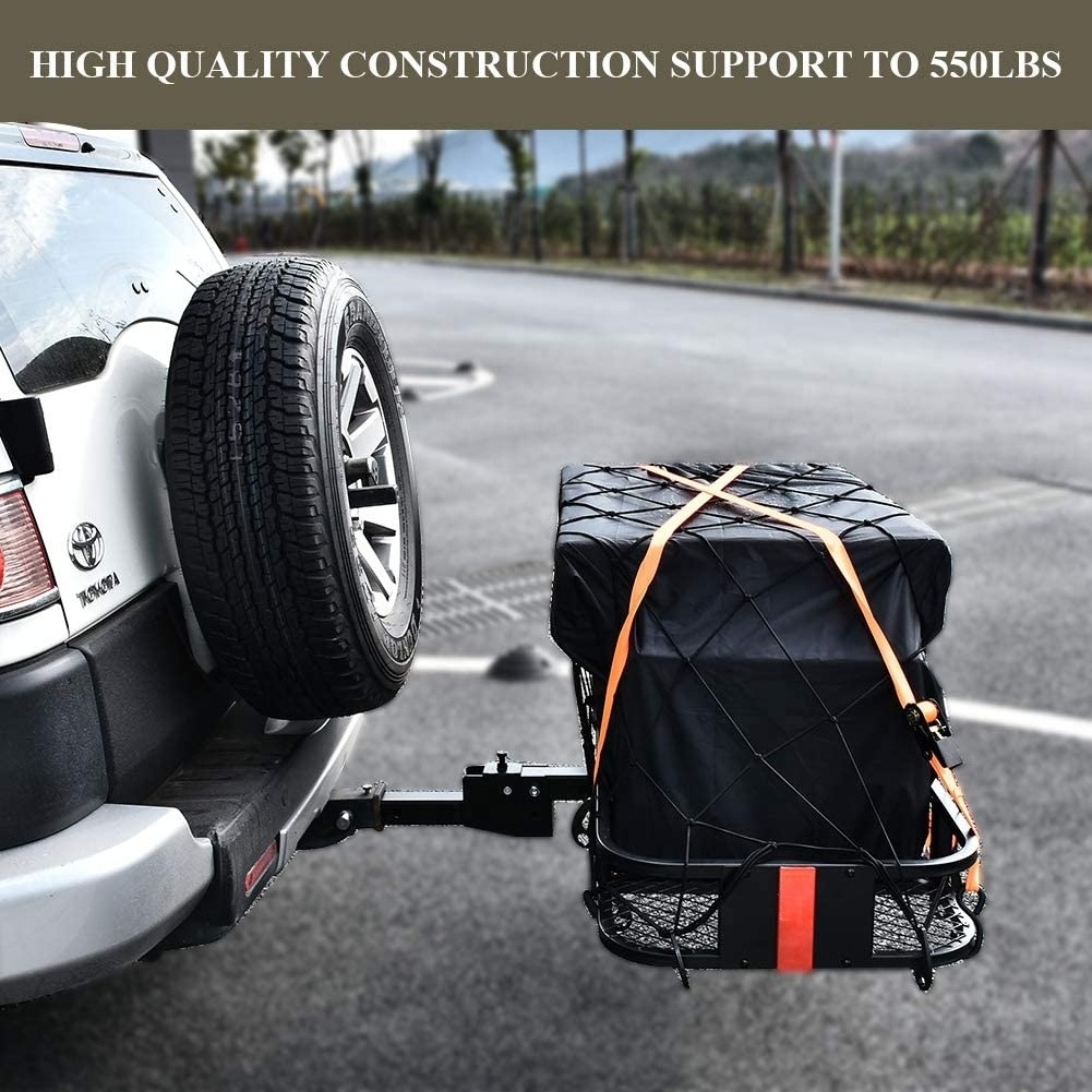 Folding Hitch Mount Cargo Carrier  Luggage Basket Rack Fits 2