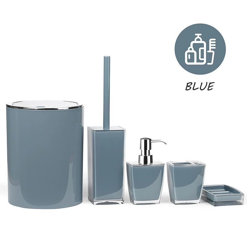 Hot Sales Wholesale 5 Pcs Modern Acrylic Plastic Bathroom Sets Home Decor Bathroom Accessories with Soap Dispenser