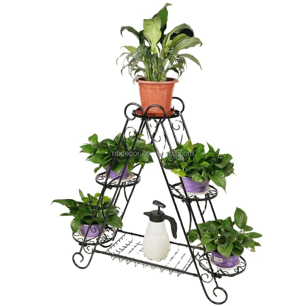 Factory Directly 3 Tier Triangular Metal Flower Pot Stand Plant Display Frame