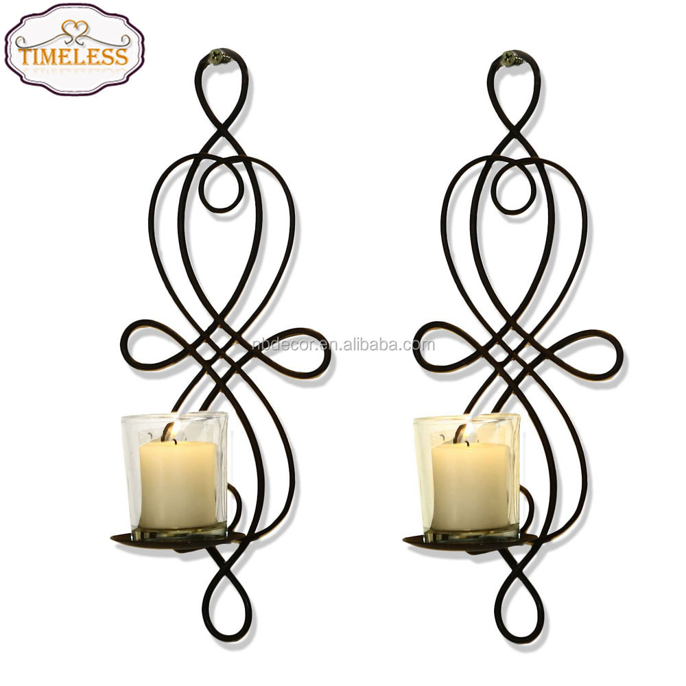 Factory Directly Urban Minimalist Design Black Wall Hanging Metal Tealight Candle Holder