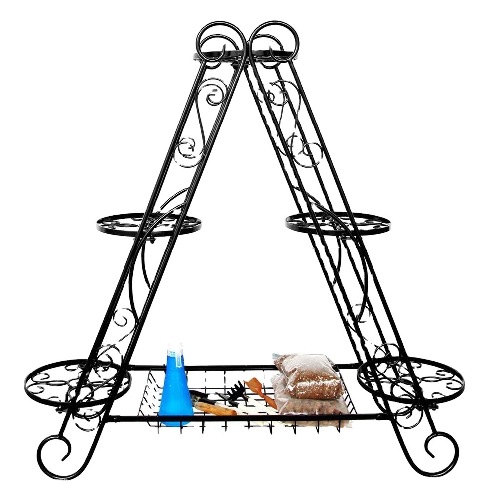 Factory Directly 3 Tier Triangular Metal Flower Pot Stand Plant Display Frame