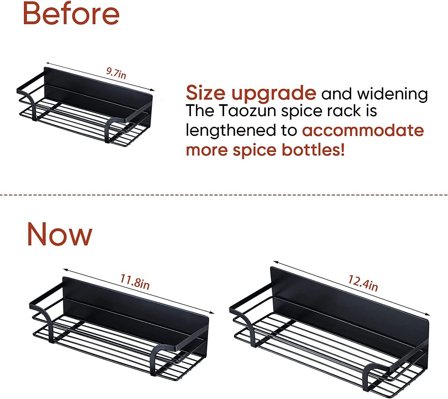 4 PK Kitchen Magnetic Spice Rack Organizer Space Saver for Refrigerator  Metal Wire Fridge Shelf