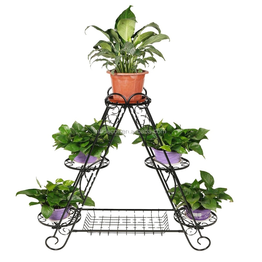 Factory Directly 3 Tier Triangular Metal Flower Pot Stand Plant Display Frame