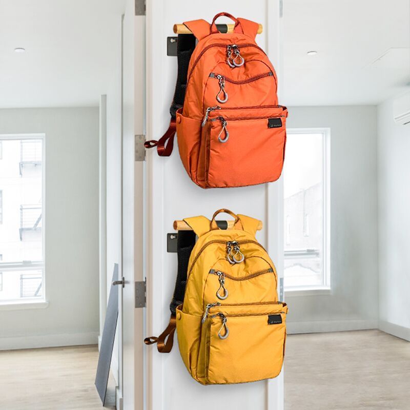 Wall Mounted Iron Backpack Rack Entryway Organizer Multipurpose Coat Holder and Rack Bookshelf Side Wardrobe Side Rack