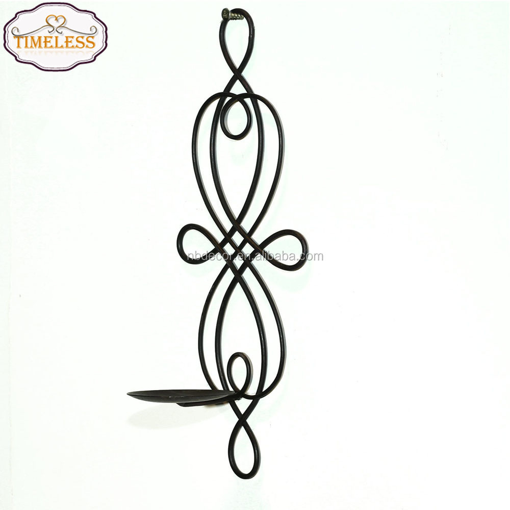 Factory Directly Urban Minimalist Design Black Wall Hanging Metal Tealight Candle Holder