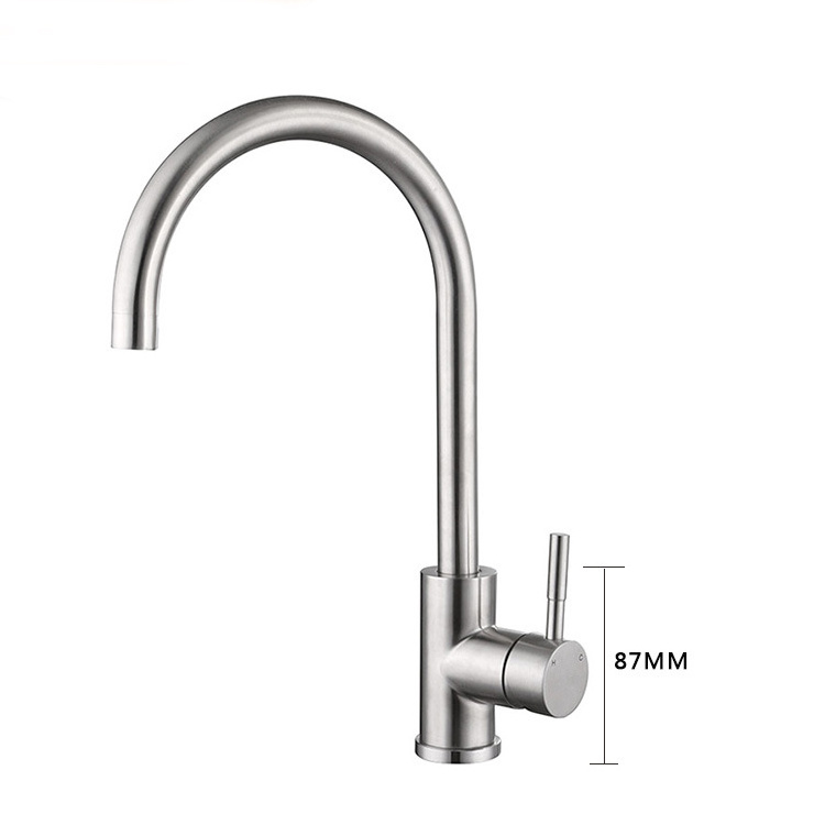 Grifo De Fregadero De Cocina Con Luz LED Brushed Stainless Steel Kitchen Sink Faucet with LED Light