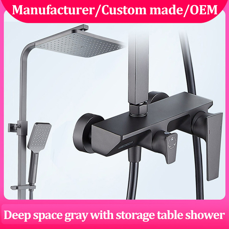 Shower Faucet Set with Valve High Pressure Shower System Kit Showerhead & Handheld, Matte Black Shower Trim Kit