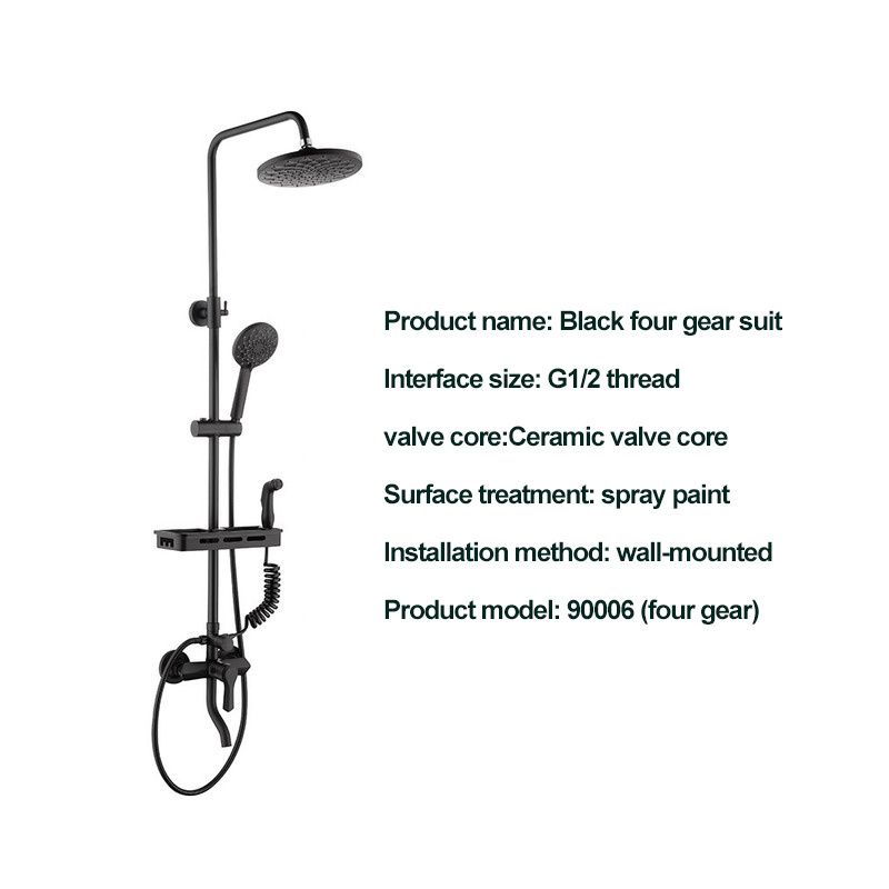 Shower Faucet Set with Valve High Pressure Shower System Kit Showerhead & Handheld, Matte Black Shower Trim Kit