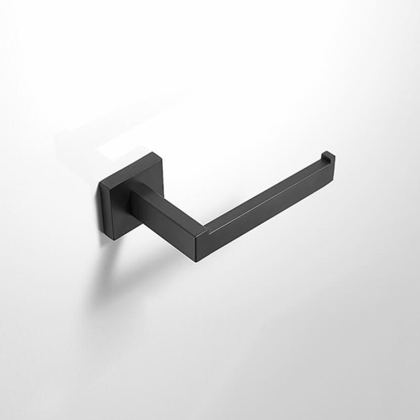 Conjunto de Hardware de Bano Matte Black Wall Mounted SS304 Stainless Steel Bathroom Hardware Set