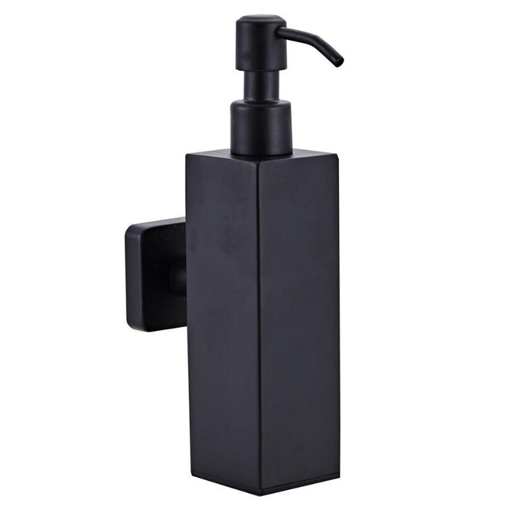 Square/round shape Matt Black wall mounted and table holding SS304 stainless steel hand liquid soap dispensers