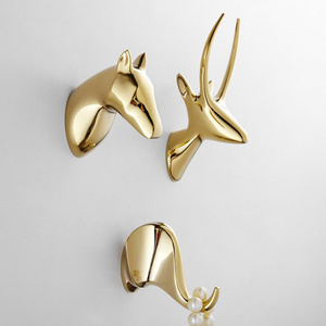 Creative Home Wall Decoration Hook for Hanger Coat Hat Keys Jewelry Including Elephant Head Deer Head Animal Head Key Hooks