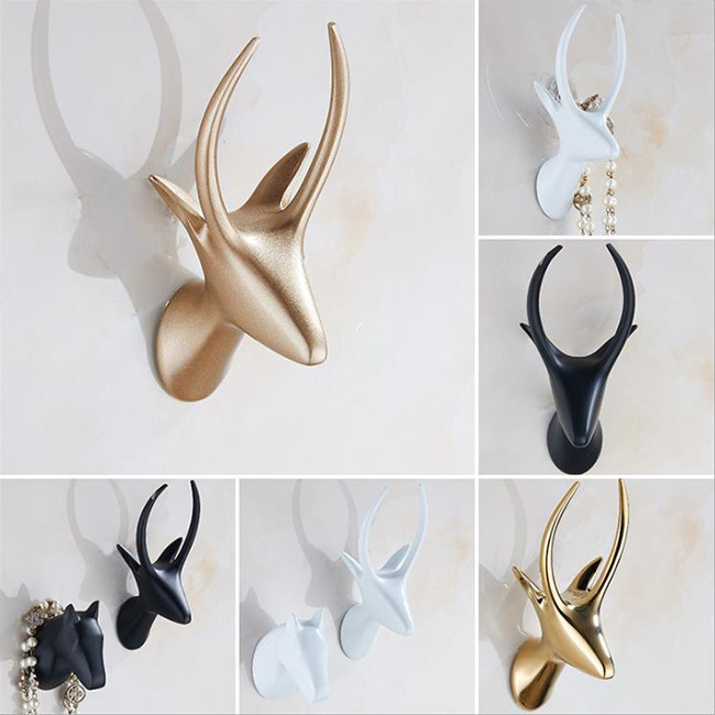 Creative Home Wall Decoration Hook for Hanger Coat Hat Keys Jewelry Including Elephant Head Deer Head Animal Head Key Hooks